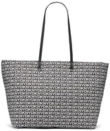 DKNY Jenny Tote, 100% poliéster con Ribete de Poliuretano Mujeres, Logotipo Negro y Negro