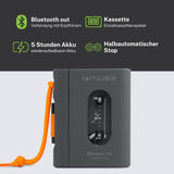 MUSE M132WM. Reproductor de Cassette con Semi-Auto Stop. Bateria Recargable, Bluetooth out, Conector de Auriculares, Carga con Cable USB-C.