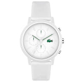 Lacoste Reloj Cronógrafo de Cuarzo para Hombre Colección LACOSTE.12.12 Chrono con Correa de Silicona Blanca - 2011246