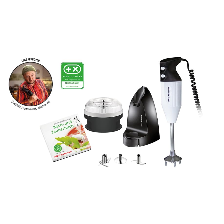 ESGE 98215 ESGE-Zauberstab M 200 - Batidora de mano para barbacoa, hasta 17.000 rpm, 200 W, con accesorio para picar, color negro