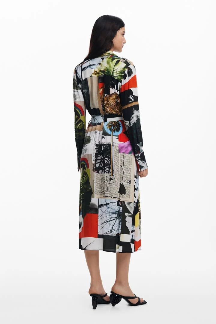 Desigual Vest_Collage_LACROI Casual Dress, Material de Acabados, L Women's