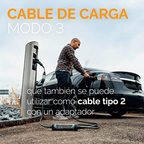 Juice Booster 3 Air Traveller Plus Set, Mobile Wallbox 11kW con App, Sin Instalación, Cargador Coche Electrico con Cable Tipo 2, Ligero e Impermeable, Incluye 3 Adaptadores CEE + EU Schuko + Tipo 2
