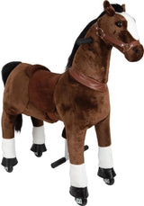 small foot Caballo de Montar con Ruedas de Felpa, Caballito de Juguete, hasta 50kg, para niños a Partir de 5 años, 12462