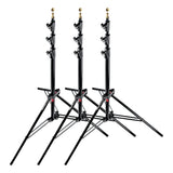Manfrotto 1004BAC-3 - Soporte de equipos de iluminación fotográfica, pack de 3, negro