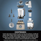 Ninja Detect Power Pro Batidora y Procesador de alimentos 3 en 1 (1200W), 3 vasos de 700ml y cuchilla para masa, ideal para mezclar, picar y batir, piedra dorada, TB401EUSTGD