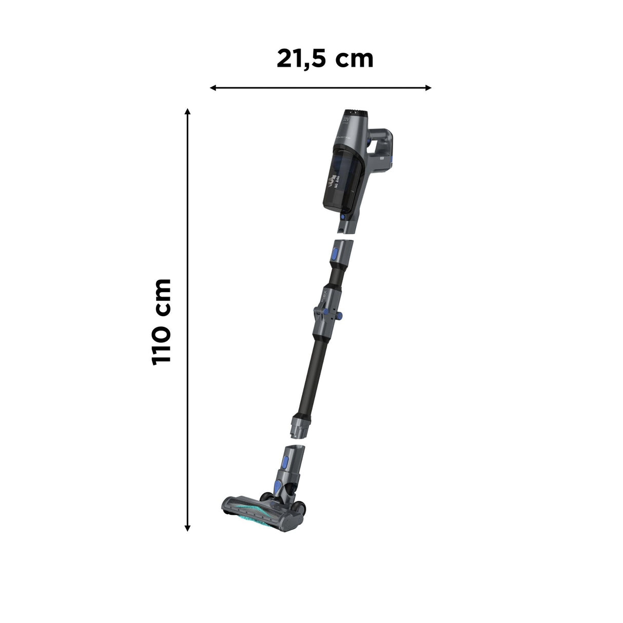 Rowenta XPert 3.60 Flex RH6971 - Aspiradora escoba sin cable, con 3 funciones en 1, autonomía de 45 minutos, batería de litio, tubo flexible, fácil acceso del suelo hasta el techo