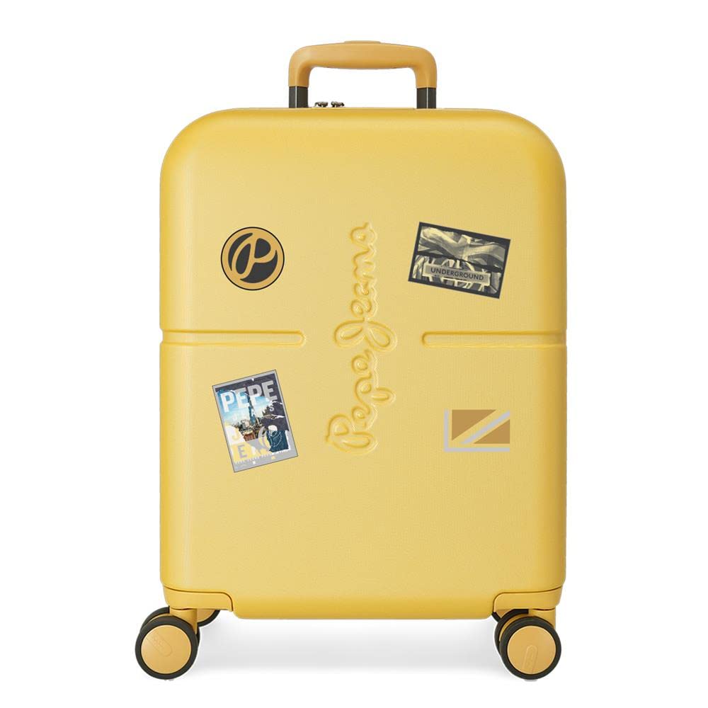 Pepe Jeans Chest Maleta de cabina Amarillo 40x55x20 cms Rígida ABS Cierre TSA integrado 37L 3,22 kgs 4 Ruedas dobles Equipaje de Mano