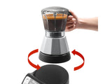 De'Longhi EMKP42.B Alicia PLUS - Cafetera Moka Eléctrica, 450 W, 2-4 Tazas, Plástico, Negro/Plata