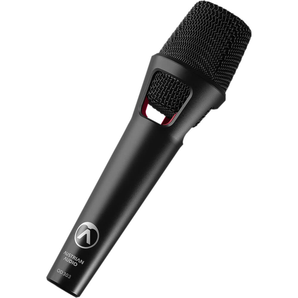 Austrian Audio OD303 - Micrófono de escenario con tecnología acústica abierta, micrófono direccional (banda ancha de frecuencia, estabilidad de retroalimentación, diseño abierto, difusor de ruido 3D