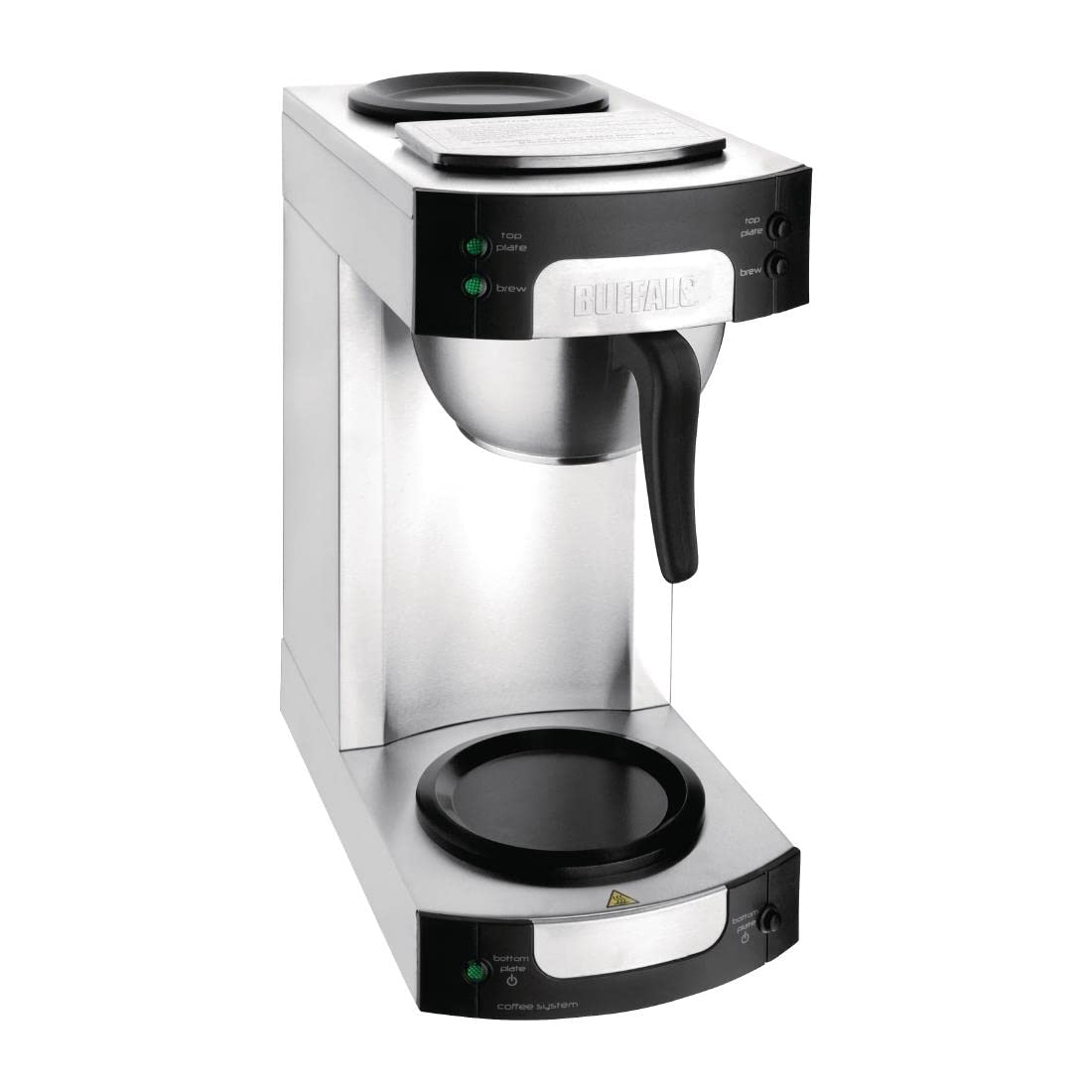Buffalo CW305 - Cafetera con filtro, acero inoxidable/negro, capacidad de 1,7 L, 435 mm de altura, 205 mm de ancho, 205 mm de longitud