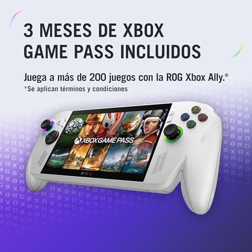 ASUS ROG Xbox Ally - Consola Portátil Gaming 7" Full HD 120Hz (AMD Ryzen Z2 A, 16GB RAM, 512GB SSD, Batería 60Wh, Windows 11, Consigue 3 meses gratis de Game Pass Premium) - Color Blanca