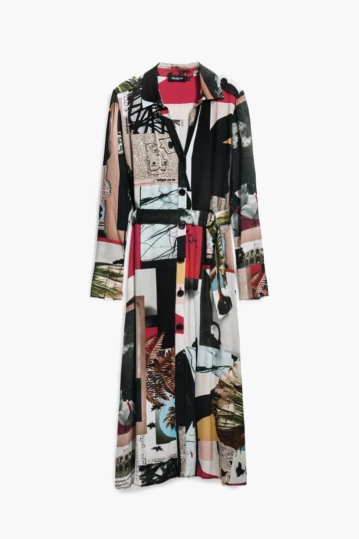 Desigual Vest_Collage_LACROI Casual Dress, Material de Acabados, L Women's