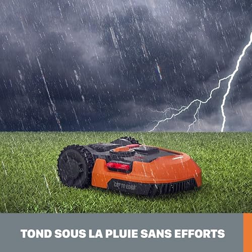 WORX Robot cortacésped Landroid L1000 20V Máx. | para Superficies de hasta 1000m2 | WR147E.1 | Navegación Inteligente | Cut to Edge 2,6 cm del Brode | Pendientes de hasta el 35%