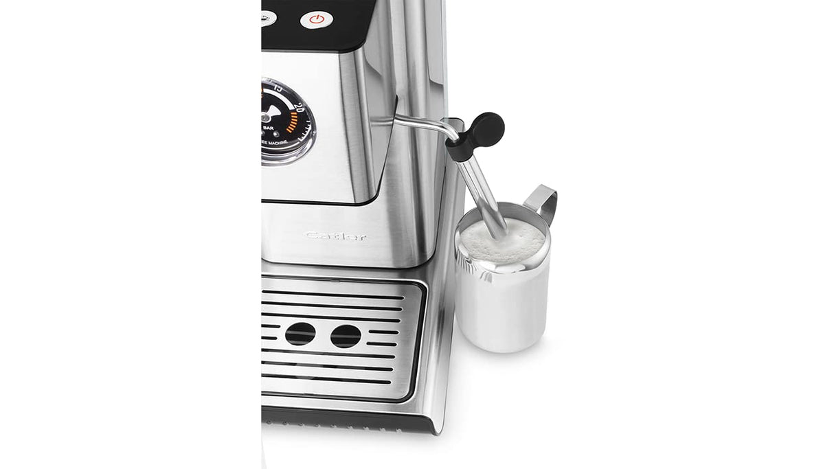 Catler Máquina Expresso, Cappuccino y Latte, Bomba italiana de 20 bares y Espumador de leche - Cafetera Expresso, Thermoblock, con boquilla de vapor patentada, Barista Express ES300