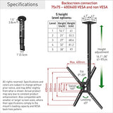 Barkan Soporte de TV de Techo, 97cm de Largo Giratorio e inclinable para Pantallas de 13-65 Pulgadas, Peso máximo 40Kg, Telescópico de Altura Ajustable, para LED OLED LCD, hasta VESA 400x400