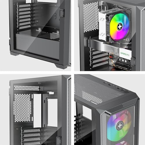 Xilence X613 X613 Xlent Blade II - Carcasa para PC para Videojuegos (3 Ventiladores ARGB de 120 mm, Carcasa ATX Midi Torre, Panel Frontal de Malla para un Buen Flujo de Aire y PWM/ARGB Control, Panel