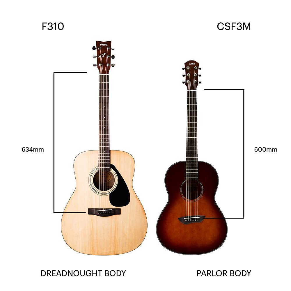 Yamaha CSF3M Guitarra Acústica con sonido potente y de riqueza armónica, aspecto elegante, adecuada para viajar, Color sombreado tabaco oscuro