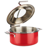 APS 12337 - Plato para refrigerar, 4 Piezas. Conjunto Ø 30,5 cm, Altura: 17,5 cm, Acero Inoxidable 18/8, Rojo