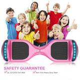 SISIGAD Hoverboard, Gyropode 6.5 Pouces, Hoverboard avec Bluetooth, lumières LED,haut rose et bas blance