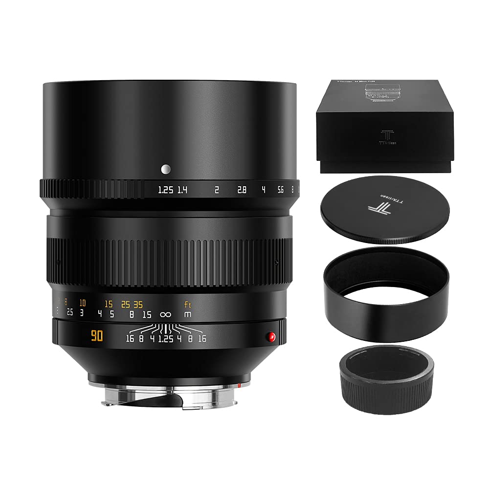 TTArtisan Lente de Cuerpo de Metal de 90 mm F/1.25 Compatible con Montura Fuji GFX - Negro
