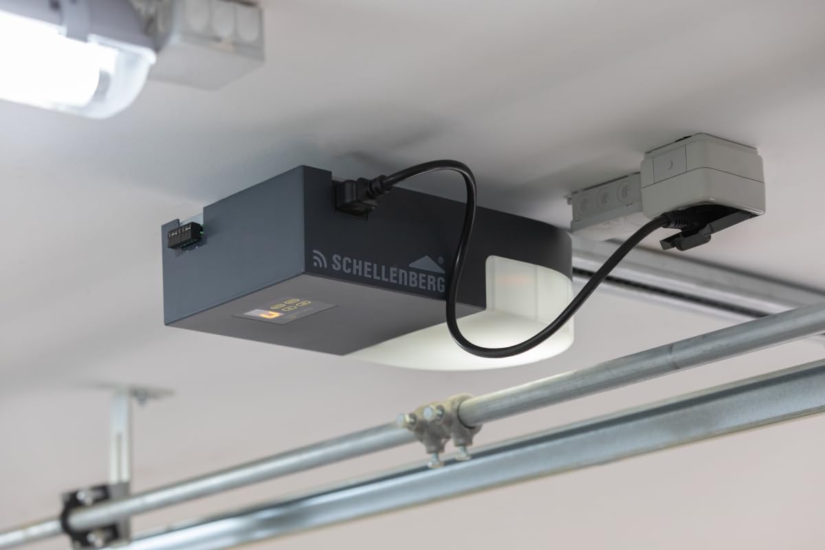 Schellenberg 60923 Motor Puerta Garaje basculante, 600 N, MAX, 868 MHz, 2X mandos a Distancia, Antracita, Smart Drive L/Superficie 10 m²