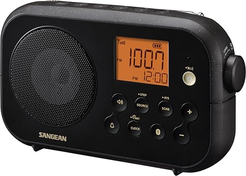 Sangean PR-D12BT Radio Am/FM, Bluetooth, Black - Radio portátil FM, Am, Bluetooth