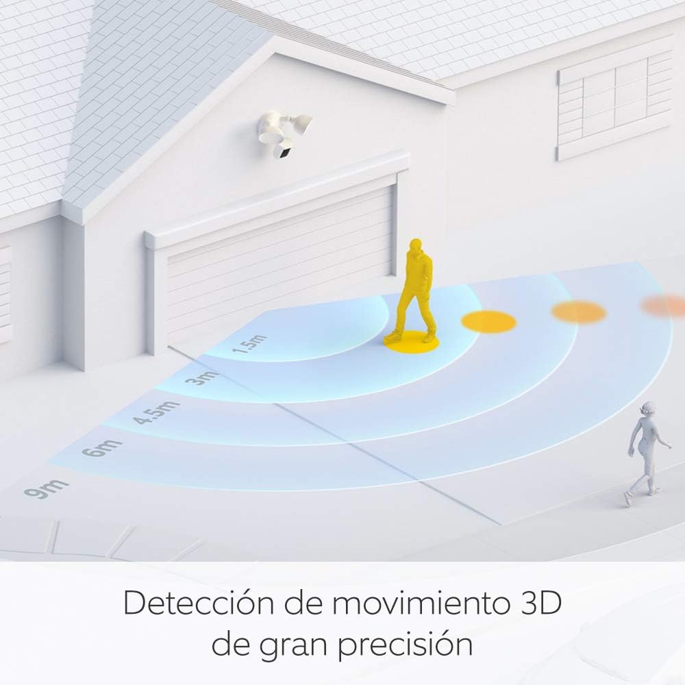 Ring cámara Pro con focos cableada (Floodlight Cam Wired Pro) | Cámara exterior con vídeo 2K, Ring Vision, detección de movimiento 3D, (alternativa al CCTV) | 30 días de prueba gratuita de Ring Home