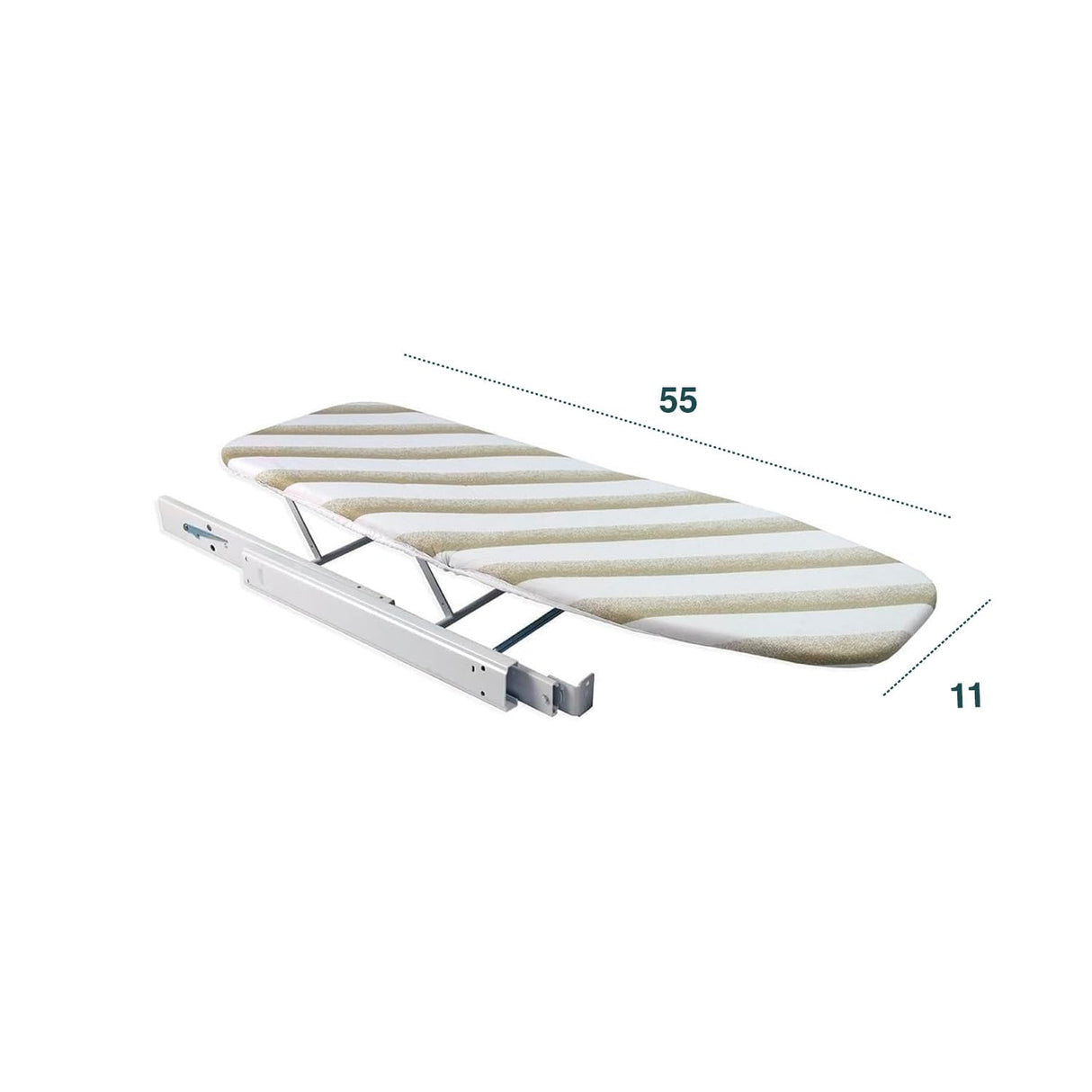 Tabla de Planchar extraíble con fijación integrada, Plegable, Ahorra Espacio para Mueble y cajones, 55 x 42,5 x 11 cm, de aleación de Acero