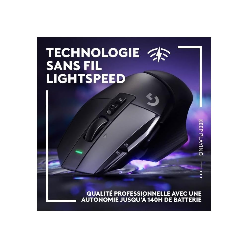 Logitech G G502 X LIGHTSPEED Ratón inalámbrico para Gaming - Ratón óptico con interruptores óptico-mecánicos híbridos LIGHTFORCE, sensor HERO 25K, compatible con PC - macOS/Windows - Negro