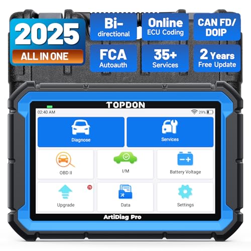 TOPDON Dispositivo de diagnóstico Auto ArtiDiag Pro, codificación en línea&Control bidireccional, diagnóstico Completo del Sistema a Nivel OE, 35+Funciones de Servicio, actualización Gratuita de 2