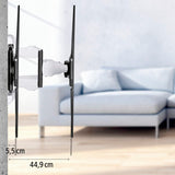 Hama Soporte de Pared para TV (3 articulaciones, 90 Pulgadas, VESA 800 x 600, LCD/LED, para TV, Montaje en Pared, Giratorio 120 Grados, Inclinado, Acero, Capacidad de Carga máxima de 75 kg, bisagras