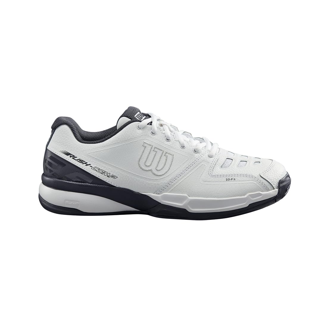 Wilson Rush Comp LTR, Tennis Shoe Unisex Adulto, White/White/Ebony, 44 2/3 EU