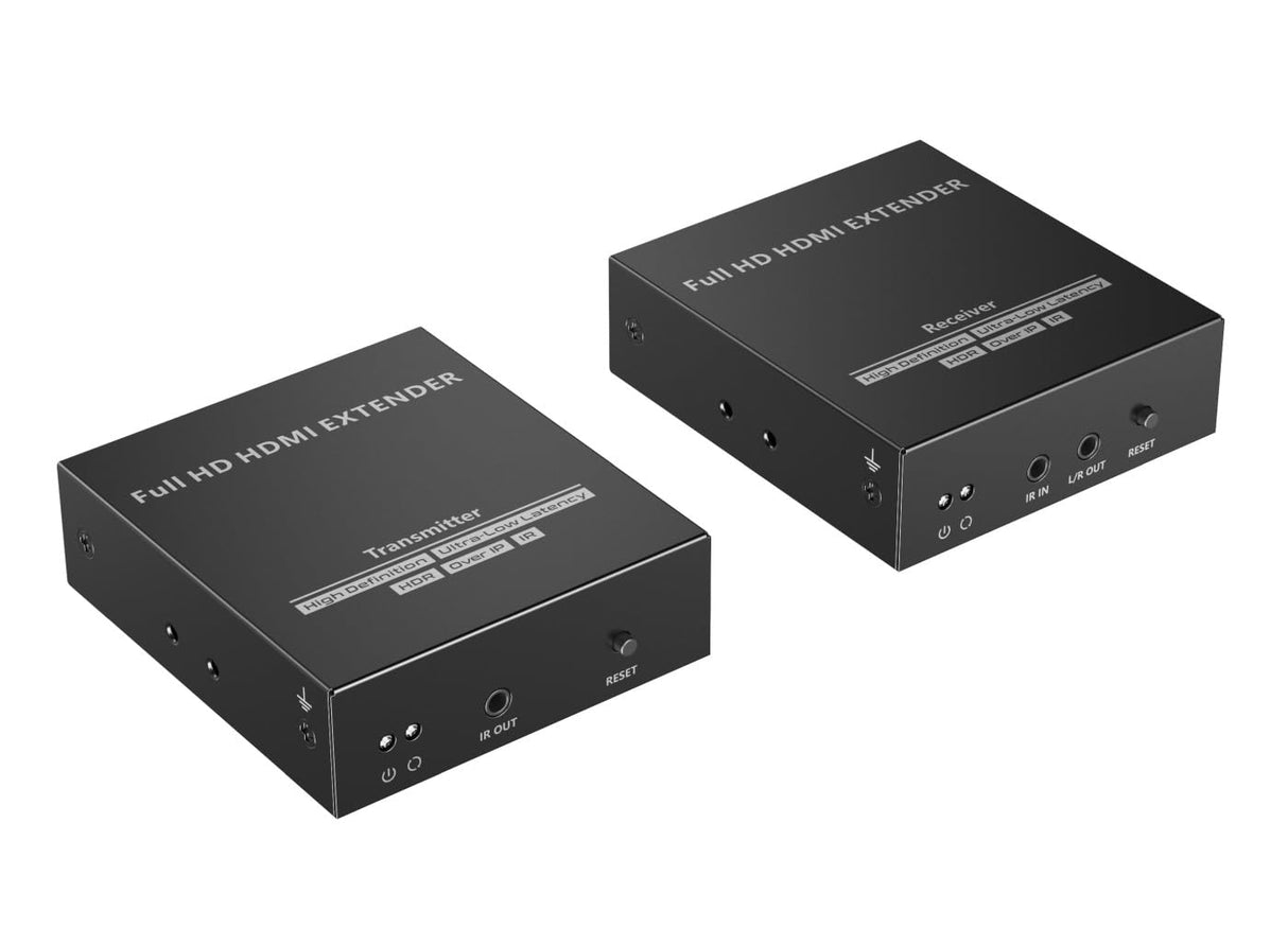 PremiumCord Extensor HDMI Sin Comprimir Para 150 m Sobre Lan, Sobre Ip, Full HD 1080p 60Hz, HDR10, HDCP 1.4, Transmisión Ir, Carcasa Metálica