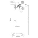 Maclean MC-970 Soporte de Suelo para Monitor Móvil/TV con Ruedas para Pantalla de 17-25", Independiente, Inclinación, Ajustable, VESA 75x75 100x100, Carga de 2 a 10kg (Negro)