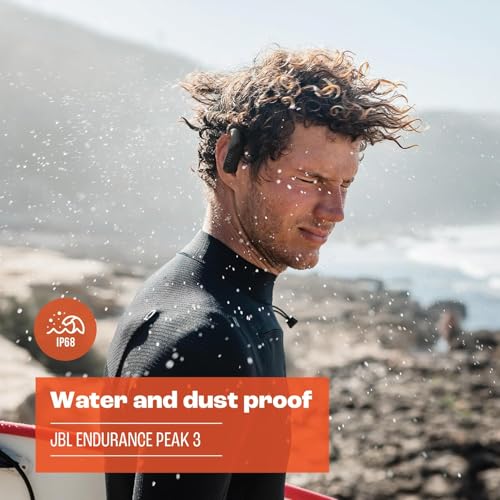 JBL Endurance Peak 3, auriculares activos inalámbricos con resistencia al agua IP68 y hasta 50 horas de duración de la batería, en blanco