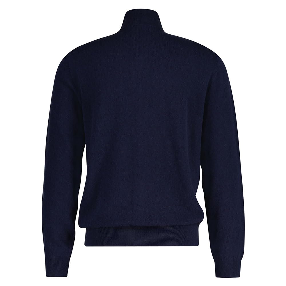 GANT Cárdigan extrafino con Cremallera de Lana de Cordero Suéter, Marine, XL para Hombre