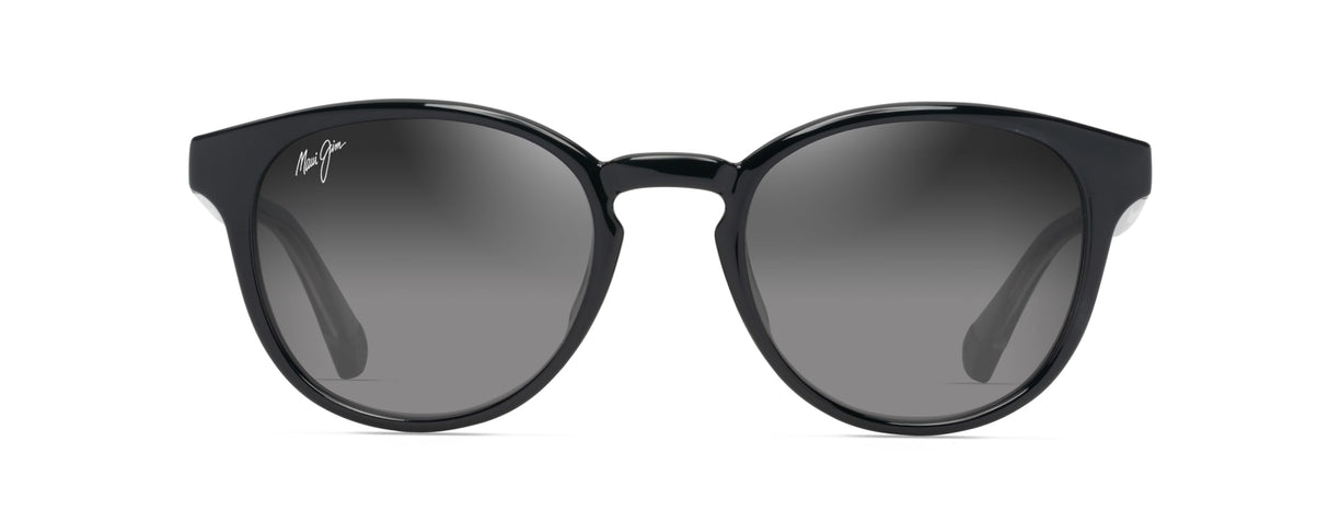 Maui Jim Hiehie Gafas, Shiny Black W/Trans Light Grey, 50-20-145 Unisex Adulto