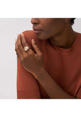 Fossil Reloj Ring para Mujer, Movimiento de Cuarzo a Dos Agujas con Correa de Acero Inoxidable, Oro Rosa y Purpurina
