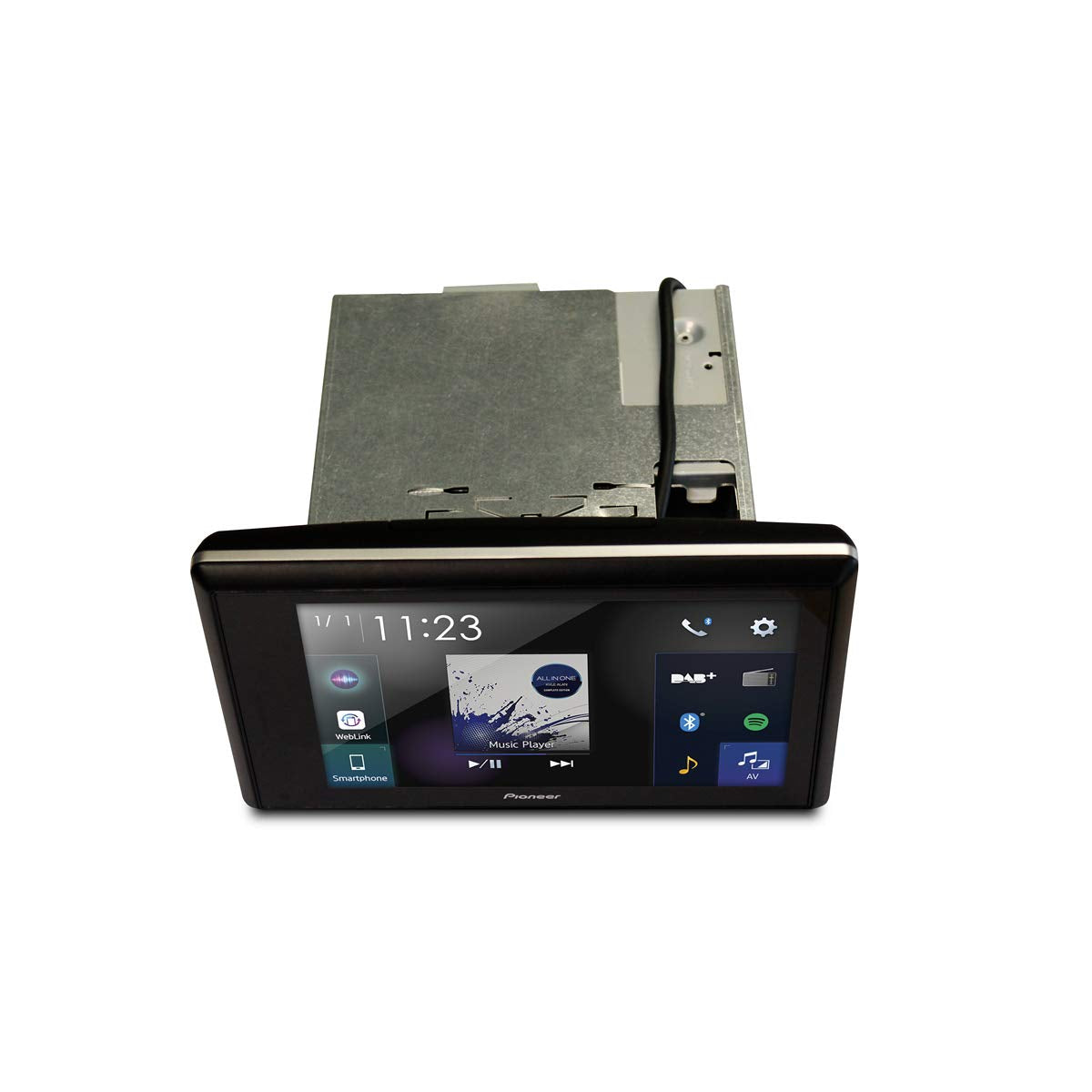 Pioneer SPHEVO82DABUNI Radio para Coche (1 DIN, Pantalla de 8 Pulgadas, Radio Dab+, Radio Digital, Android Coche, Apple CarPlay, Spotify, transmisión Bluetooth, WebLink, reproducción de Archivos