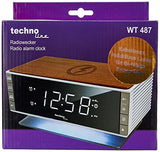 techno line WT487 - Radiodespertador con función de Carga IQ (Carga inalámbrica, función de Carga inductiva)