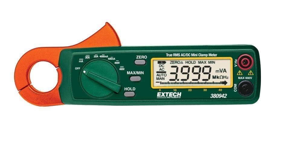 Extech 380942 Medidor de pinza para CA/CC de 30 A con RMS real
