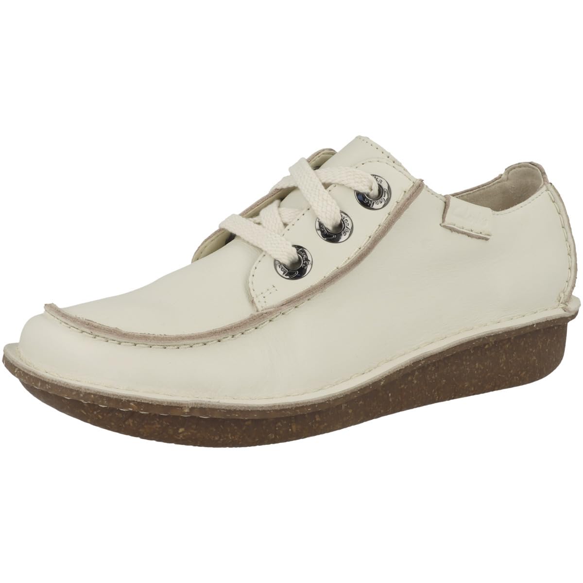 Clarks Funny Dream, Oxford Mujer, Cream Leather, 39.5 EU