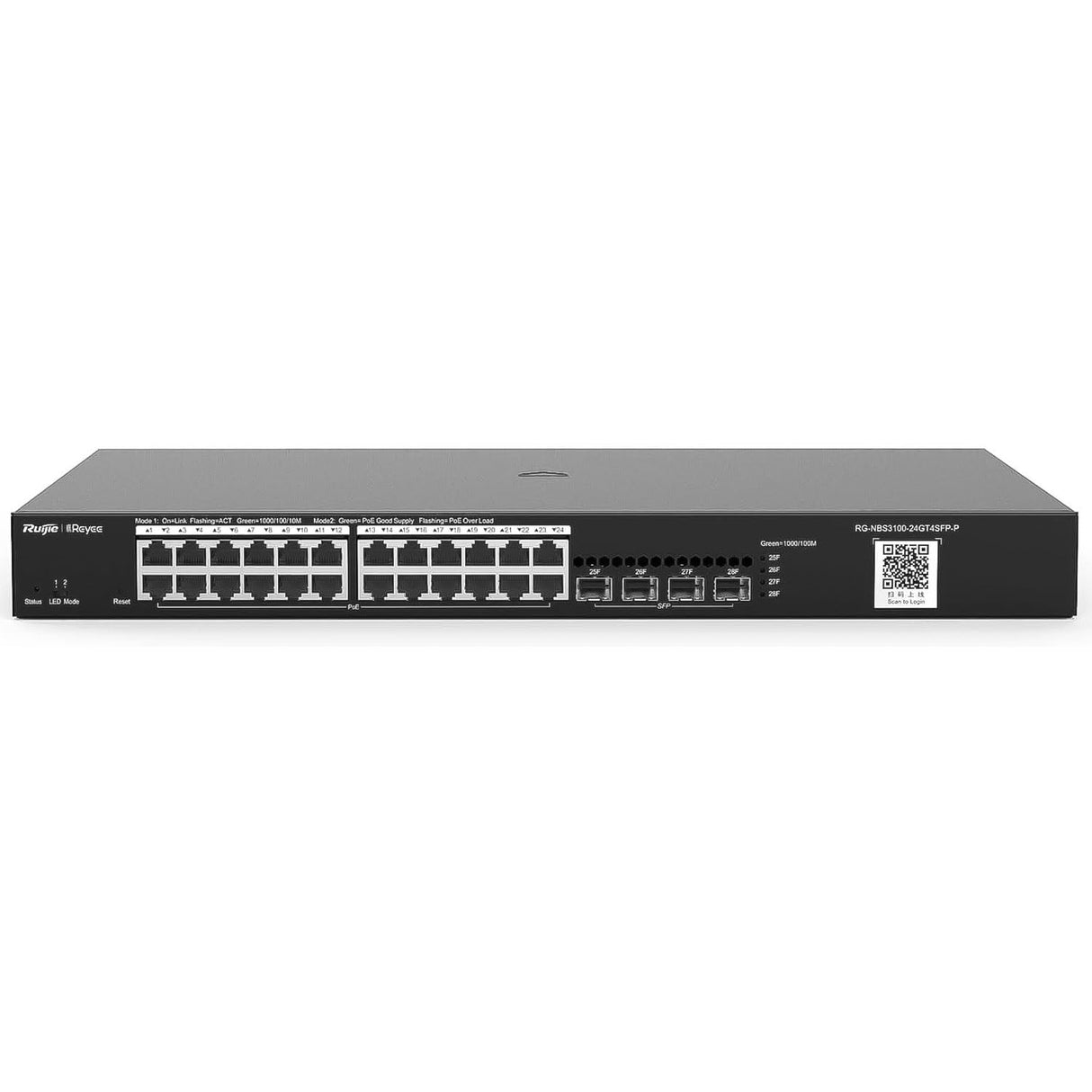 Ruijie Conmutador PoE gestionado Gigabit L2 de 24 Puertos