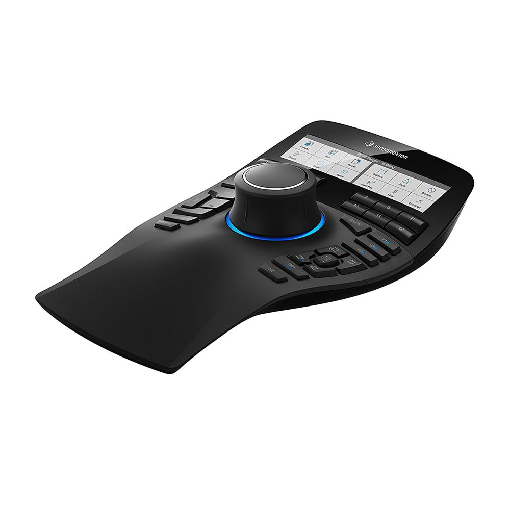 3Dconnexion SpaceMouse Enterprise (Ratón 3D, con Cable, Pantalla LCD, negro)