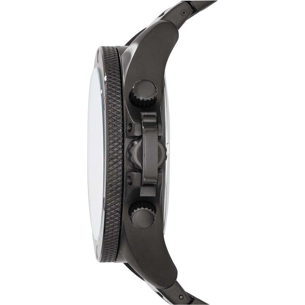 Armani Exchange Reloj hombre, Movimiento cronógrafo de cuarzo y caja de 48mm con correa de acero inoxidable, Grafito y negro