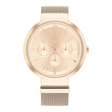 Tommy Hilfiger Reloj Analógico de Cuarzo Multifunción para Mujer con Correa de Malla de Acero Inoxidable de Oro Rosa - 1782538