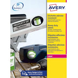 Avery España L6009-100, Etiquetas adhesivas plateadas resistentes intemperie y agua, 45,7x21,2mm, caja de 4800 etiquetas