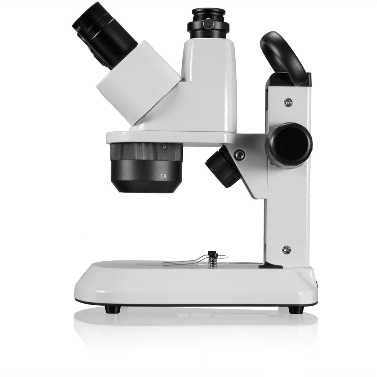 Bresser Microscopio estereoscópico trinocular Analyth STR Trino 10x - 40x con luz LED Regulable separada y asa de Transporte para Uso móvil