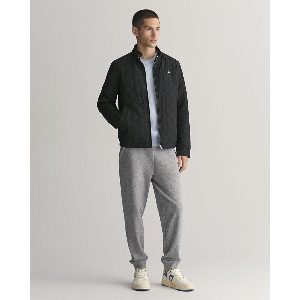 GANT Tramposo de Viento Acolchado Chaqueta, Negro, XL para Hombre