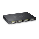 Zyxel Nebula Switch PoE+ inteligente de 48 puertos Ethernet Gigabit con 375 vatios, 4 puertos combo Gigabit y 2 puertos SFP y modo Cloud híbrido, Garantía de Por Vida [GS1920-48HPv2]